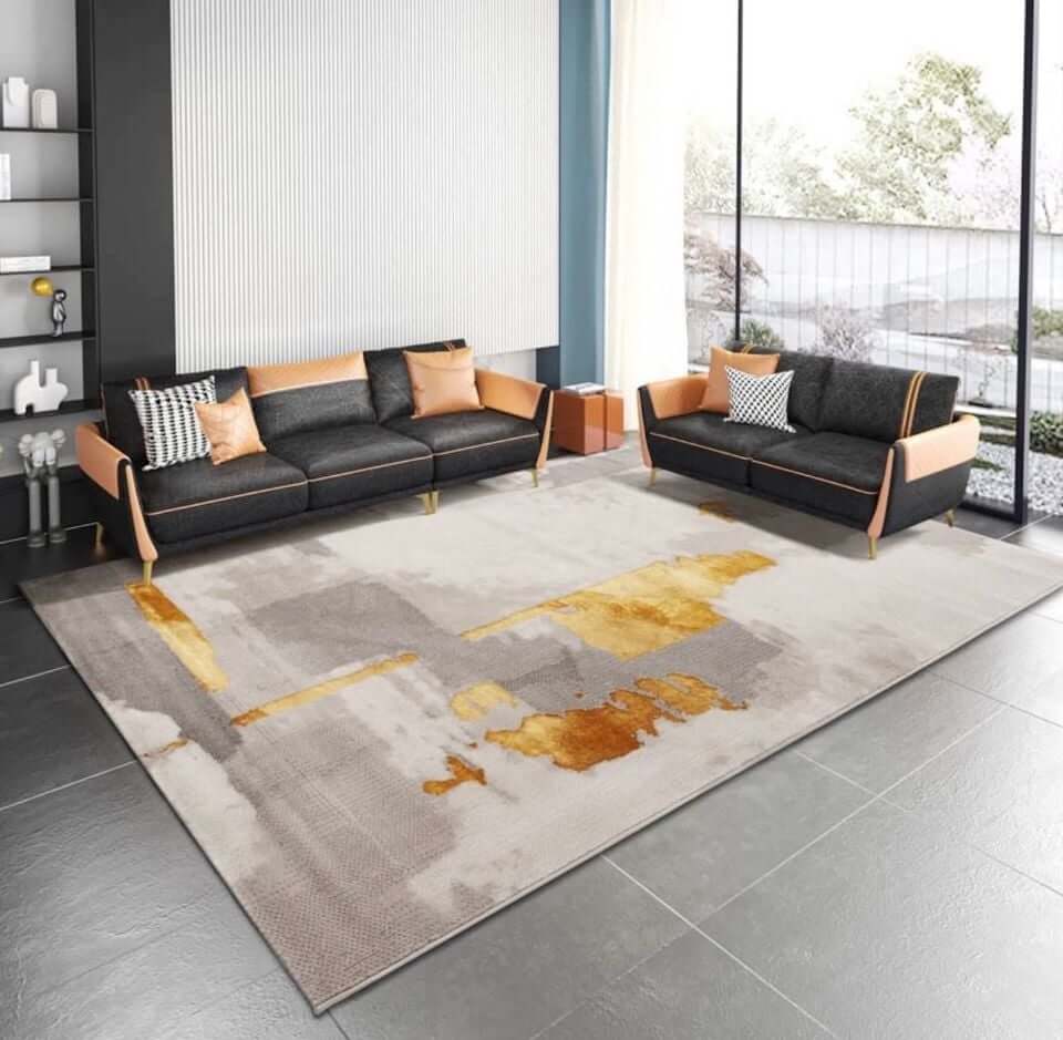 พรม MJhomedesigns Modern light luxury gold series ขนาด 160 x 230 ซม. เทา