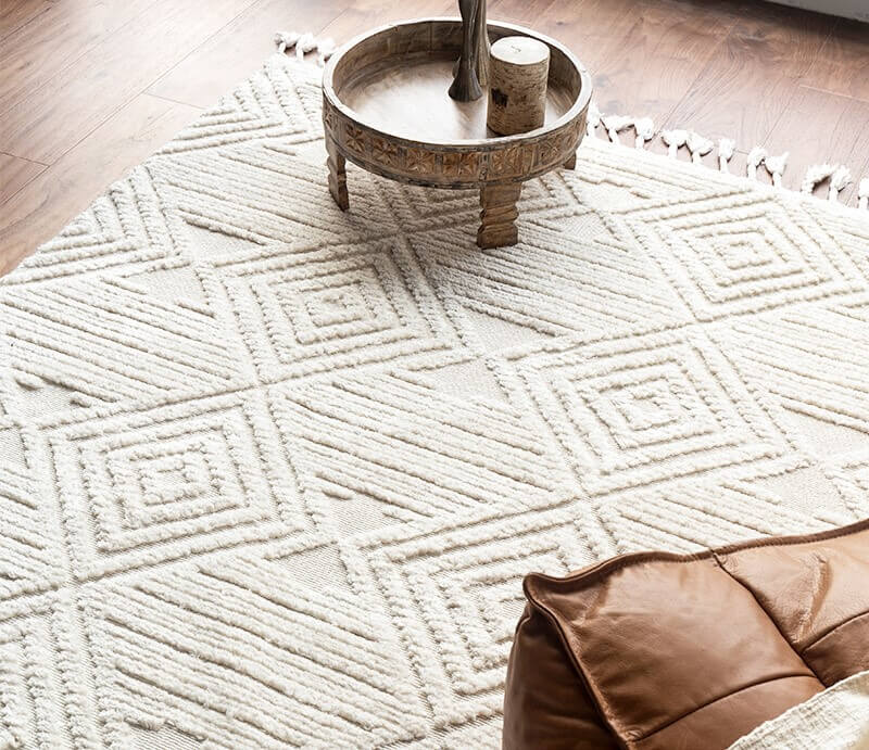 พรม MJhomedesigns Nordic fashion carpet 120x180 ซม. ครีม