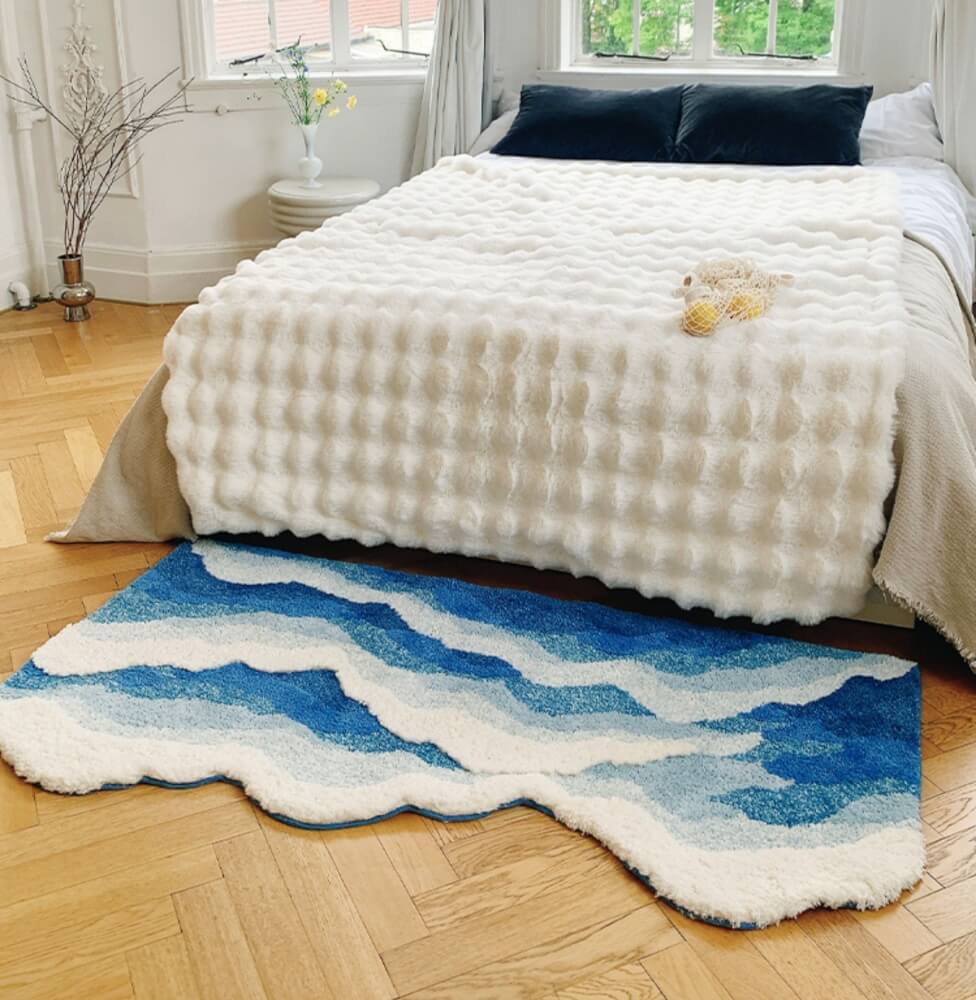พรม MJhomedesigns Bedside Carpet 15 80x155 ซม. ฟ้า
