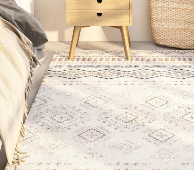 พรม MJhomedesigns Bedside Carpets 120 x 160 cm ครีม V.2
