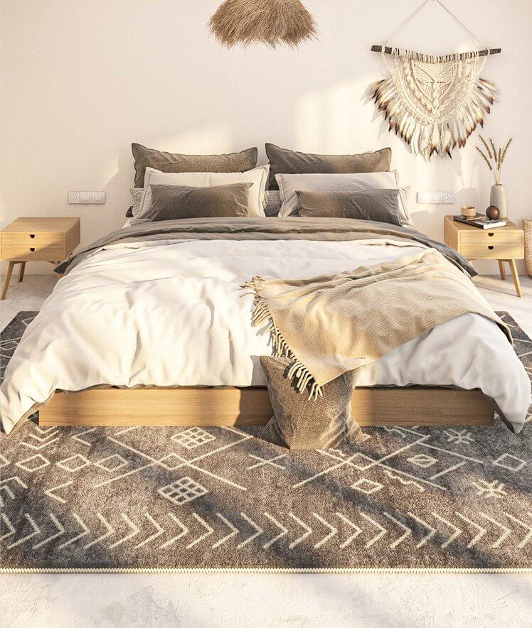 พรม MJhomedesigns Bedside Carpets 120 x 160 ซม. ดำ