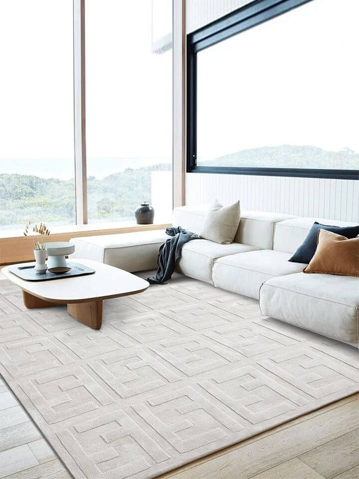 พรม MJhomedesigns Custom made carpet, Acrylic material 4.5lbs ขนาด 160 x 230 ซม. ครีม