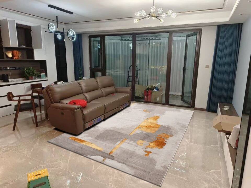 พรม MJhomedesigns Modern light luxury gold series ขนาด 160 x 230 ซม. เทา