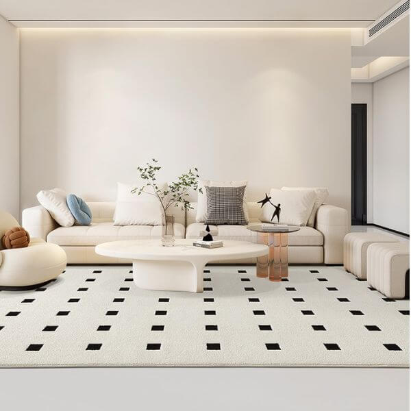พรม MJhomedesigns Black Grid Series ขนาด 160 x 230 ซม. ครีม