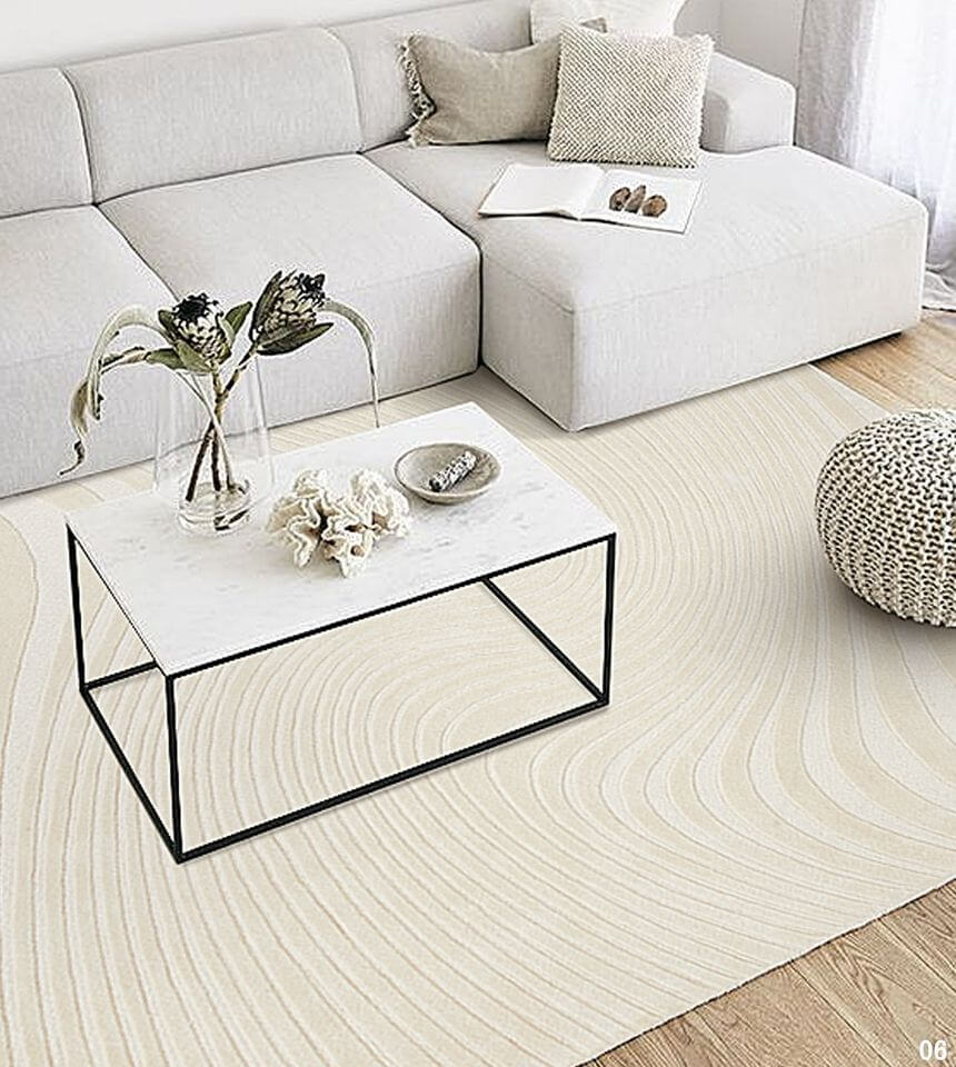 พรม MJhomedesigns Line Series XT-06 ขนาด 160 x 230 ซม. ครีม_1