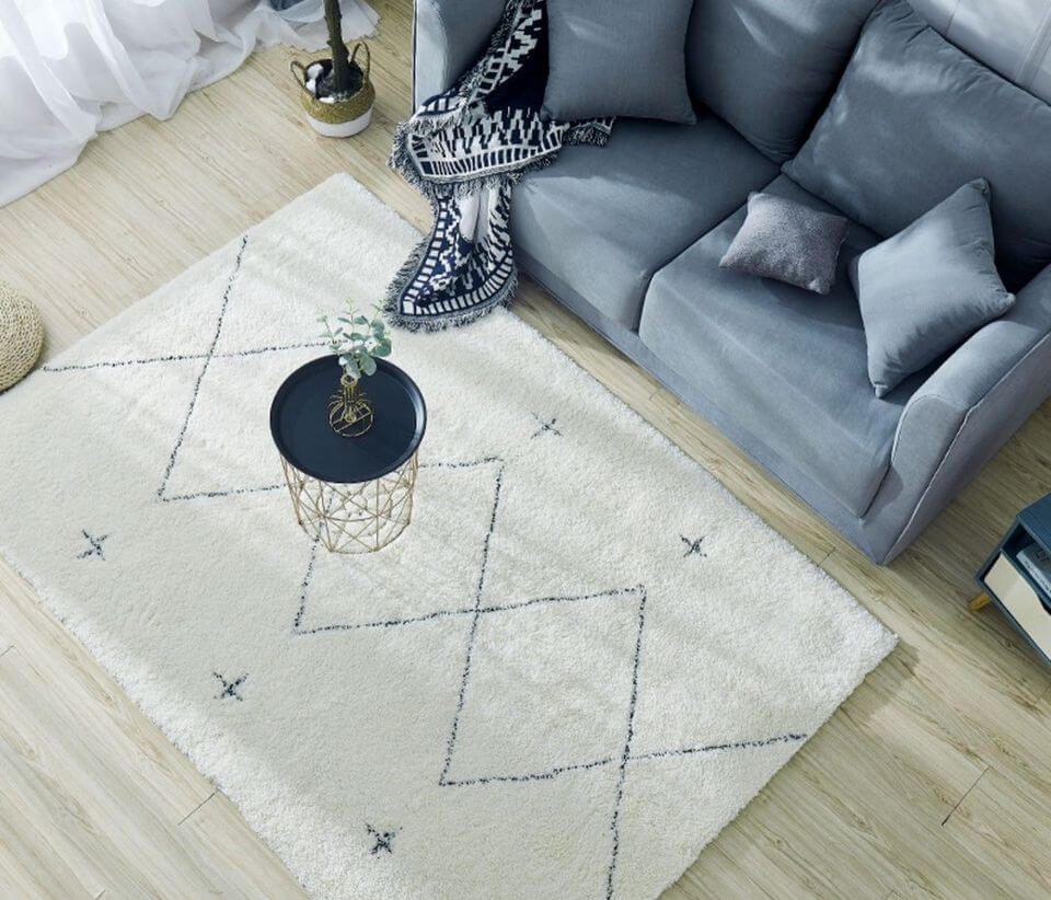 พรม MJhomedesigns Soft Carpet 01 ขนาด 160x 230 ซม. ขาว_1