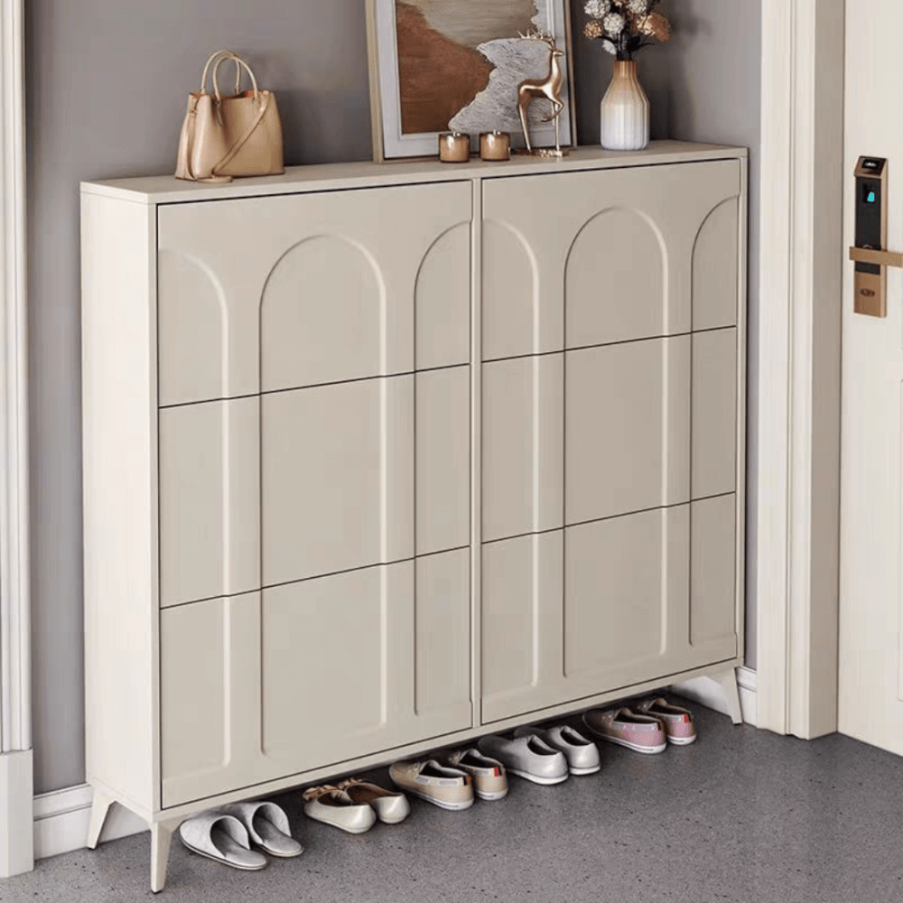 ตู้วางรองเท้า MJhomedesigns DC573 สีครีม L100xW24xH120 cm._1