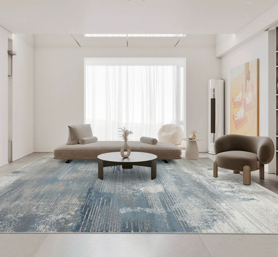 พรม MJhomedesigns Premium Carpet lreland-01 ขนาด 160 x 230 ซม. ฟ้า