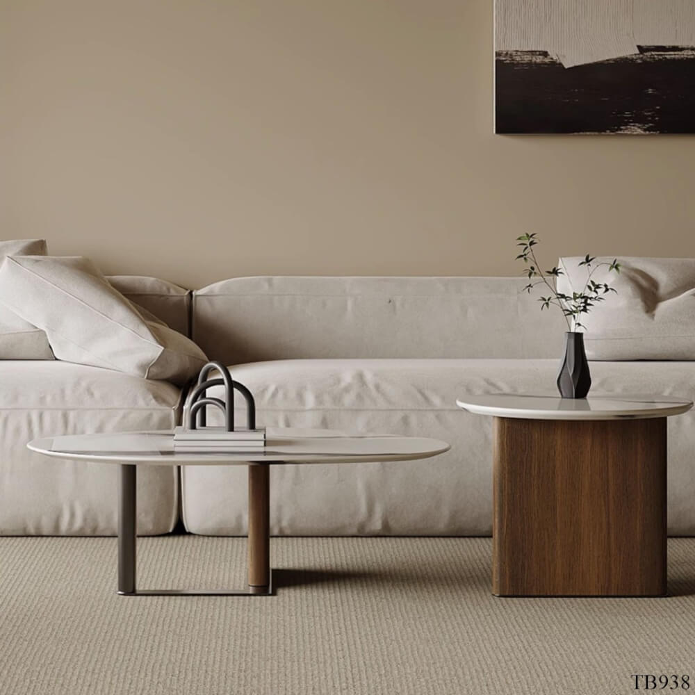 โต๊ะกลาง MJhomedesigns TB938 น้ำตาล L100xW73xH33 cm + L55xH42 cm_2