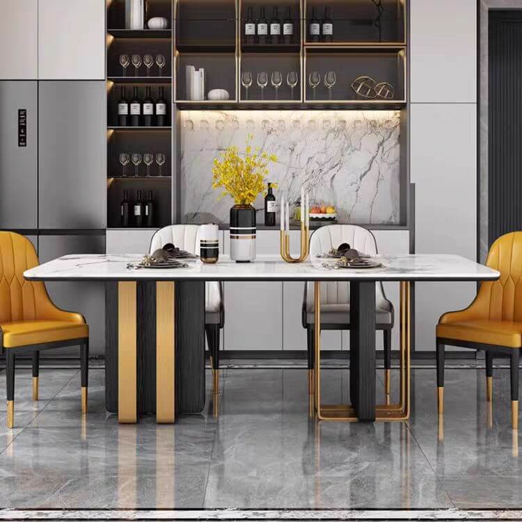 โต๊ะอาหาร MJhomedesigns TB1236 สีดำ L200XW100XH75 cm