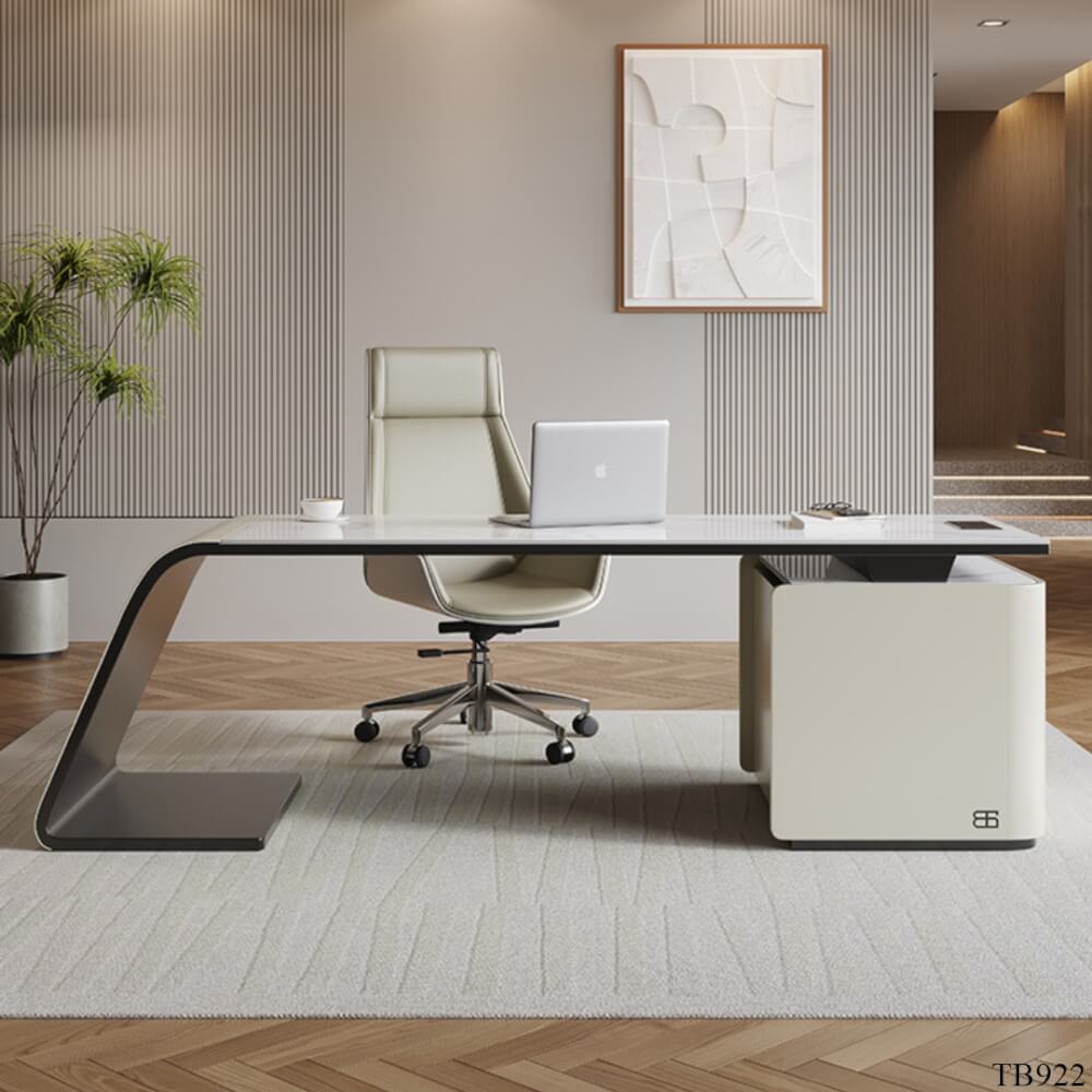 โต๊ะทำงาน MJhomedesigns TB922 สีขาว L160xW70xH75 cm