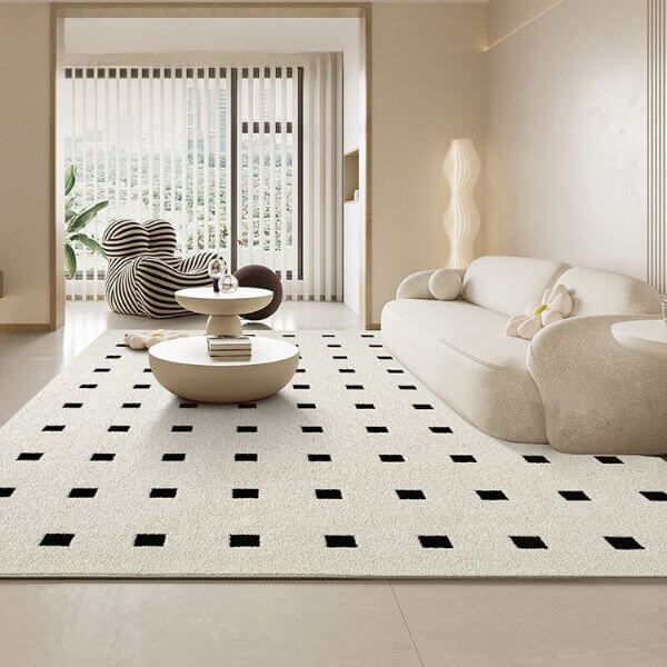 พรม MJhomedesigns Black Grid Series ขนาด 160 x 230 ซม. ครีม