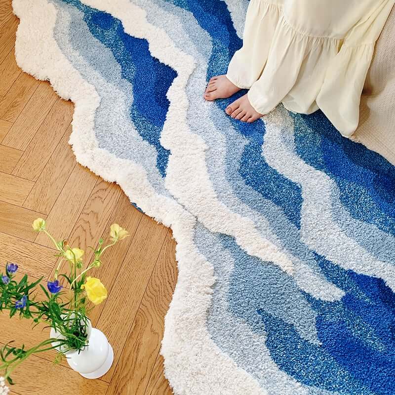 พรม MJhomedesigns Bedside Carpet 15 80x155 ซม. ฟ้า
