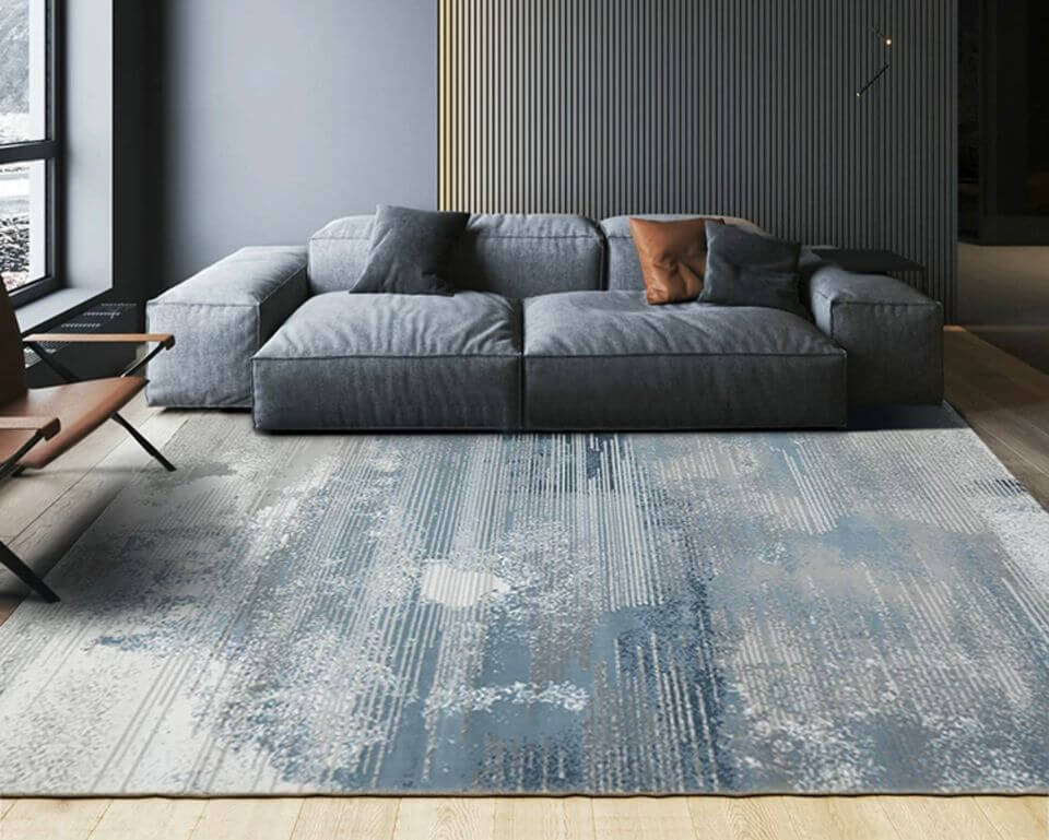 พรม MJhomedesigns Premium Carpet lreland-01 ขนาด 160 x 230 ซม. ฟ้า