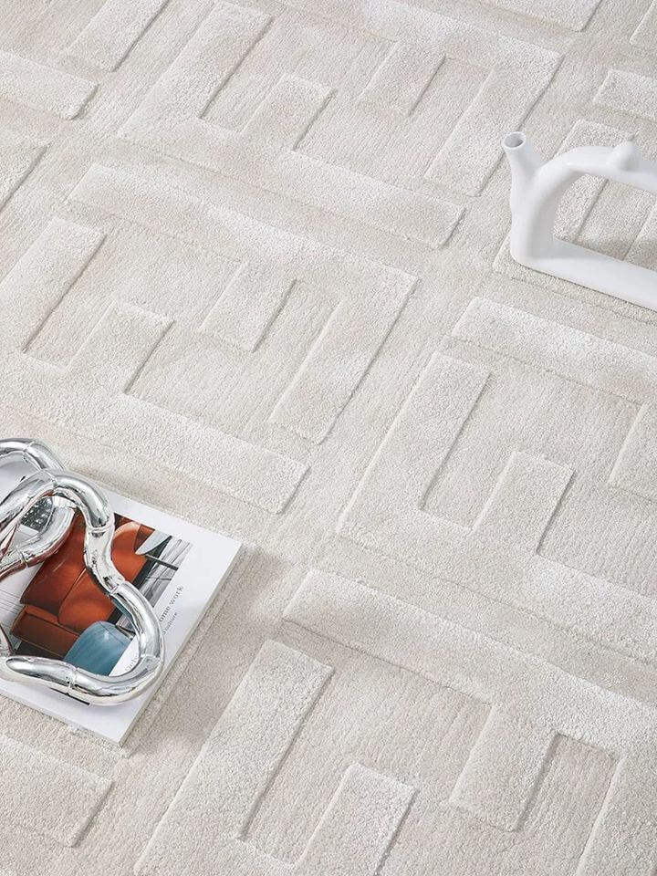 พรม MJhomedesigns Custom made carpet, Acrylic material 4.5lbs ขนาด 160 x 230 ซม. ครีม