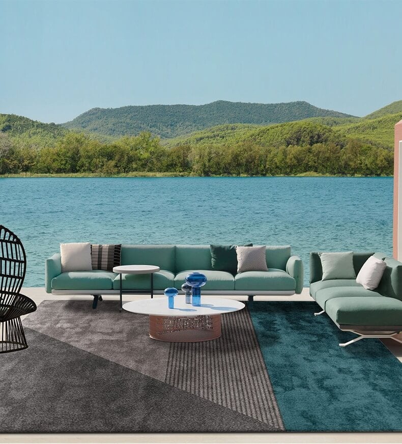พรม MJhomedesigns Premium Nylon Carpet 01GR ขนาด 160 x 230 ซม. เทา-เขียว