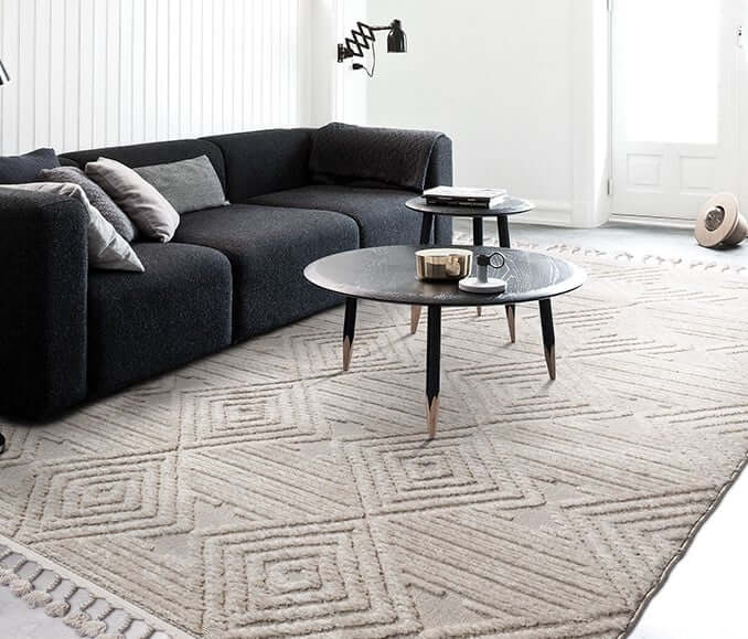 พรม MJhomedesigns Nordic fashion carpet 120x180 ซม. ครีม