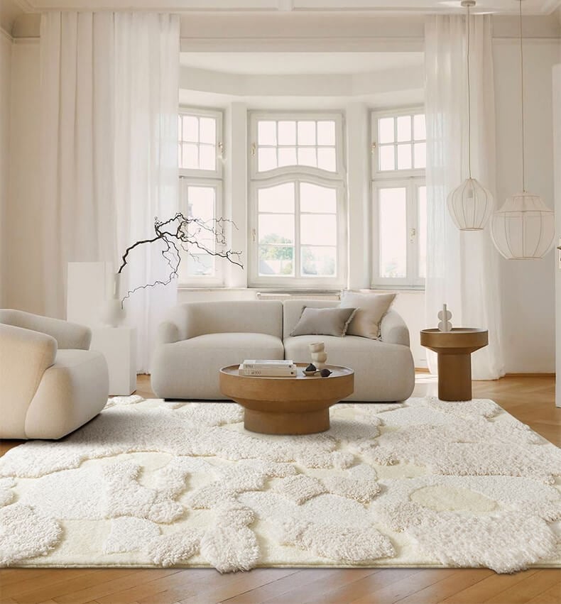 พรม MJhomedesigns Qingsi Muxue ขนาด 120 x 180 ซม. ขาว