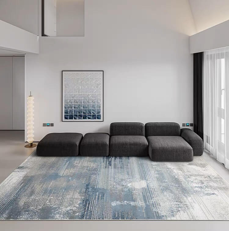 พรม MJhomedesigns Premium Carpet lreland-01 ขนาด 160 x 230 ซม. ฟ้า