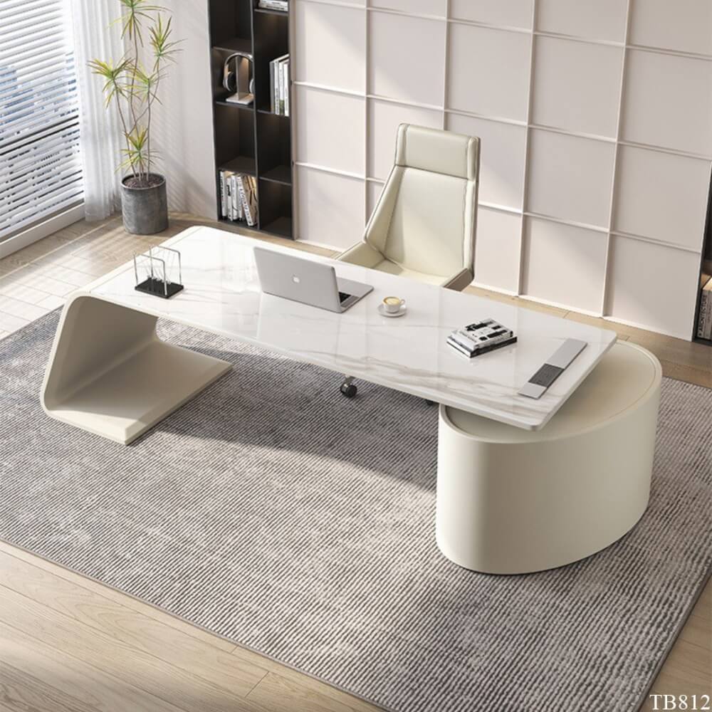 โต๊ะทำงาน MJhomedesigns TB812 สีขาว L200xW70xH75 cm