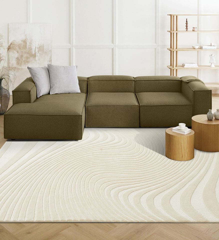 พรม MJhomedesigns Line Series XT-06 ขนาด 160 x 230 ซม. ครีม_7