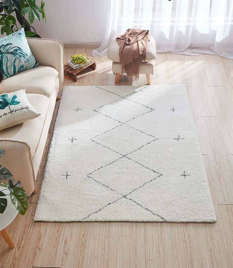 พรม MJhomedesigns Soft Carpet 01 ขนาด 160x 230 ซม. ขาว_4