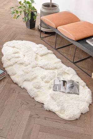 พรม MJhomedesigns Qingsi Muxue 80x160 ซม. ครีม_1