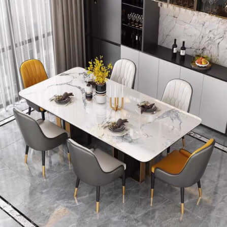 โต๊ะอาหาร MJhomedesigns TB1236 สีดำ L200XW100XH75 cm_1