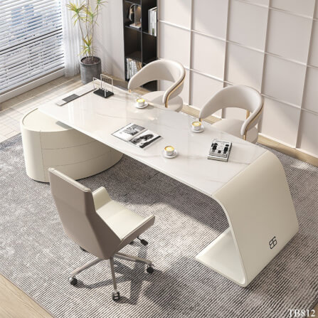 โต๊ะทำงาน MJhomedesigns TB812 สีขาว L200xW70xH75 cm_1