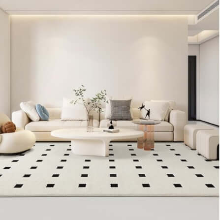 พรม MJhomedesigns Black Grid Series ขนาด 160 x 230 ซม. ครีม_1