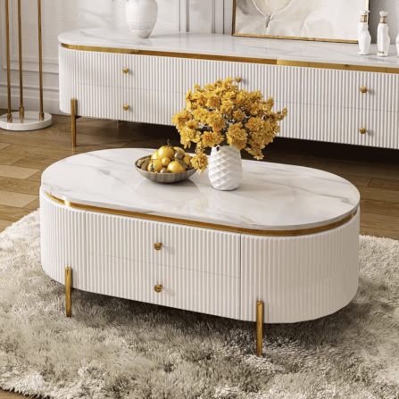 โต๊ะกลาง MJhomedesigns TB1204 สีขาว L130xW70xH47cm_1