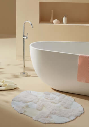 พรม MJhomedesigns Qingsi Muxue 80x160 ซม. ครีม_2