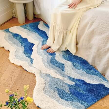 พรม MJhomedesigns Bedside Carpet 15 80x155 ซม. ฟ้า_2