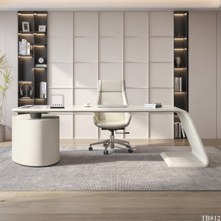 โต๊ะทำงาน MJhomedesigns TB812 สีขาว L200xW70xH75 cm_2