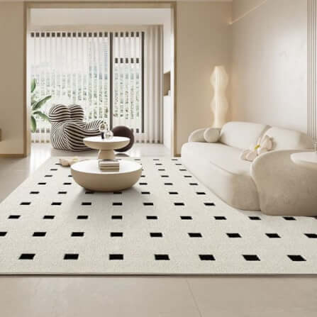 พรม MJhomedesigns Black Grid Series ขนาด 160 x 230 ซม. ครีม_2