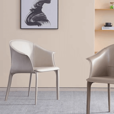 เก้าอี้ผ้าหนังอาน MJhomedesigns CH247 สีกากีอ่อน L49xW54xH81 cm_2