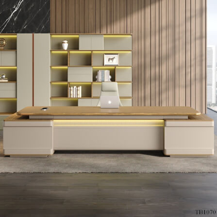 โต๊ะทำงาน MJhomedesigns TB1070 สีน้ำตาล L240xW200xH75 cm_3