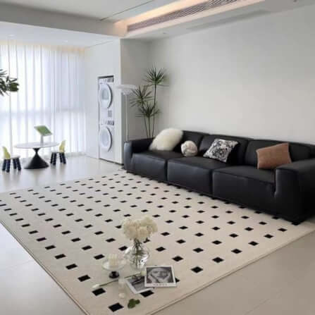 พรม MJhomedesigns Black Grid Series ขนาด 160 x 230 ซม. ครีม_3