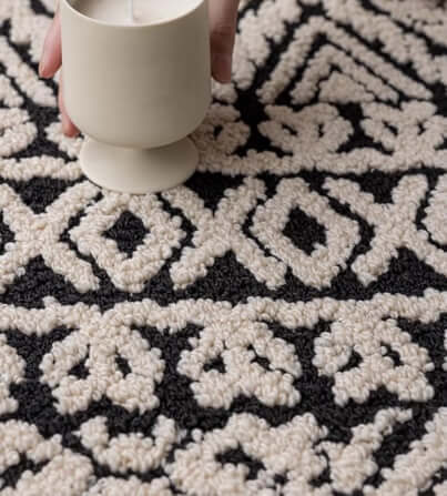 พรม MJhomedesigns Bedside Carpet 62 60x160 ซม. ขาว-ดำ_4