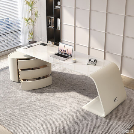 โต๊ะทำงาน MJhomedesigns TB812 สีขาว L200xW70xH75 cm_4