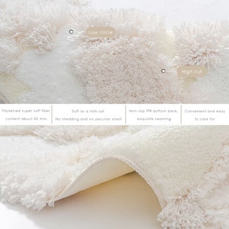พรม MJhomedesigns Qingsi Muxue 80x160 ซม. ครีม_5