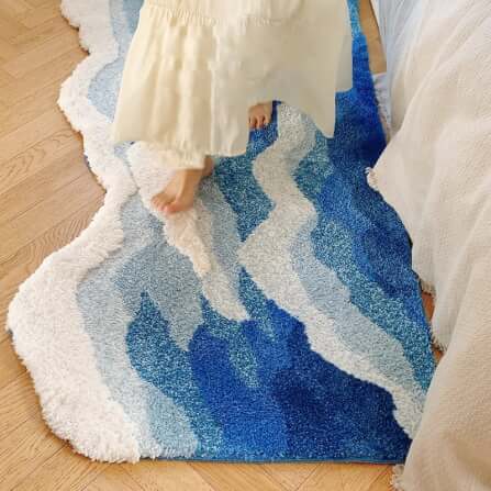 พรม MJhomedesigns Bedside Carpet 15 80x155 ซม. ฟ้า_5