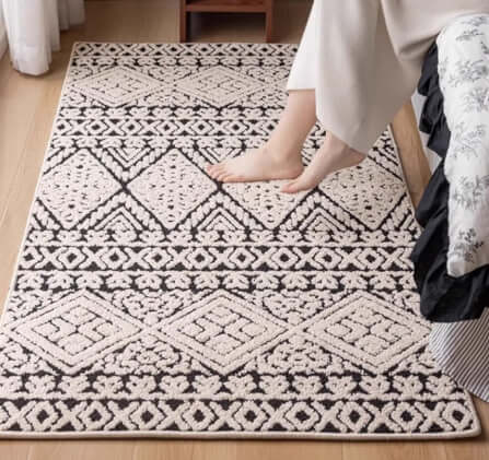 พรม MJhomedesigns Bedside Carpet 62 60x160 ซม. ขาว-ดำ_8