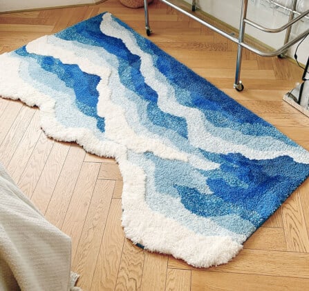 พรม MJhomedesigns Bedside Carpet 15 80x155 ซม. ฟ้า_8