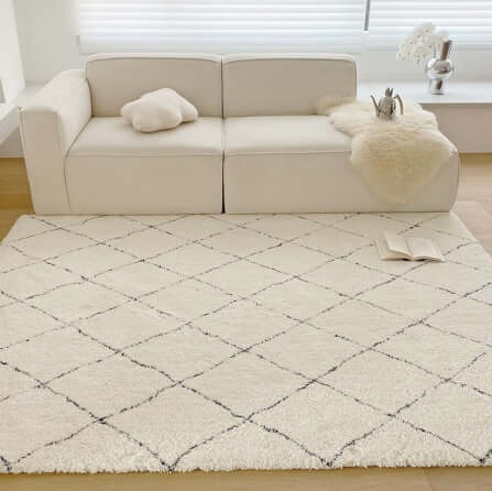 พรม MJhomedesigns Soft Carpet 01 ขนาด 160x 230 ซม. ขาว_4