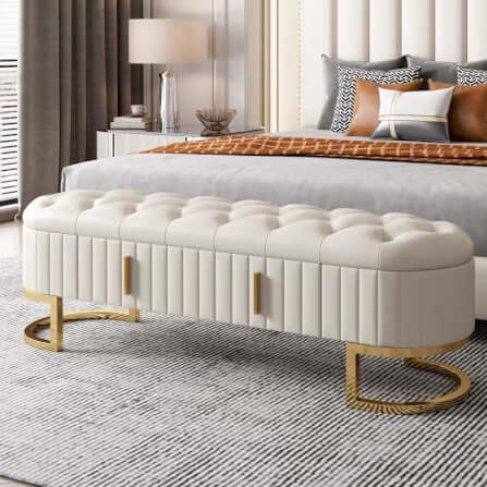 โซฟา MJhomedesigns SF085 สีขาว L150xW40xH50 cm_3