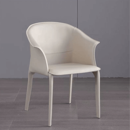 เก้าอี้ผ้าหนังอาน MJhomedesigns CH247 สีกากีอ่อน L49xW54xH81 cm_4