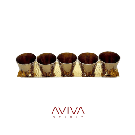 ถ้วยน้ำชาพร้อมถาด Aviva Spirit Stainless 304 ชุบ Titanium บูชาสิ่งศักดิ์สิทธิ์ สี Gold _0