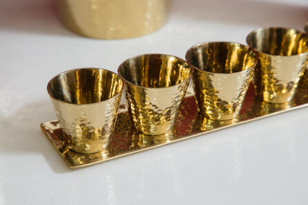 ถ้วยน้ำชาพร้อมถาด Aviva Spirit Stainless 304 ชุบ Titanium บูชาสิ่งศักดิ์สิทธิ์ สี Gold _1