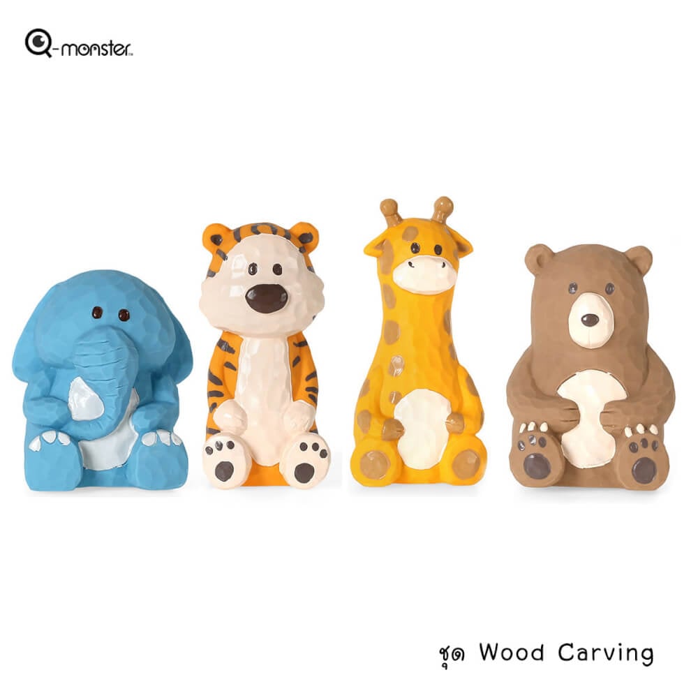 ของเล่นสุนัข Q-MONSTER WOOD CARVING ตุ๊กตาพี่เสือ